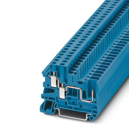 Phoenix Contact 3060270 UT 4-TWIN/ 1P BU Series Blue, 4mm², 1-Level, Plug In, Screw Termination [3060270]; 270-2602