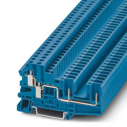 Phoenix Contact 3060306 UT 4-QUATTRO/ 2P BU Series Blue, 4mm², 1-Level, Plug In, Screw Termination [3060306]; 270-2603