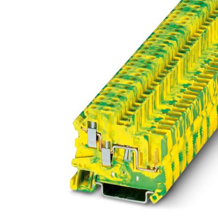Phoenix Contact 3060513 UT 2.5-TWIN/1P-PE Series Green, Yellow, 2.5mm², 1-Level, Plug In, Screw Termination [3060513]; 270-2604