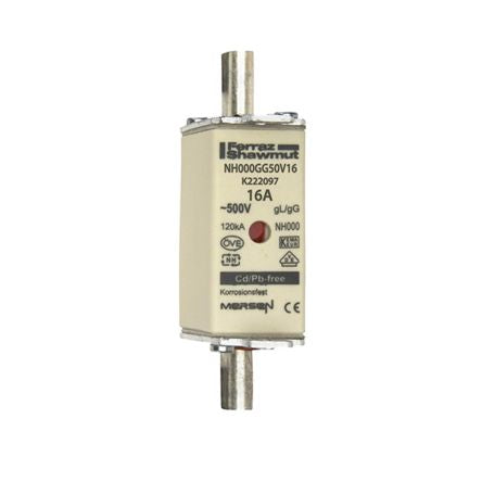 Mersen 16A NH Fuse, NH000, 500V ac [K222097]; 270-3066