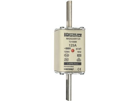 Mersen 125A NH Fuse, NH2, 500V ac [T215688]; 270-3116