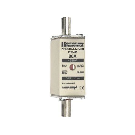 Mersen 80A NH Fuse, NH000, 690V ac [T228453]; 270-3118