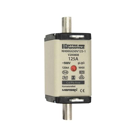Mersen 125A NH Fuse, NH00, 500V ac [V200808]; 270-3121
