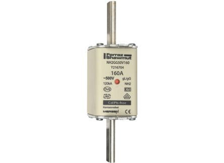 Mersen 160A NH Fuse, NH2, 500V ac [Y216704]; 270-3143