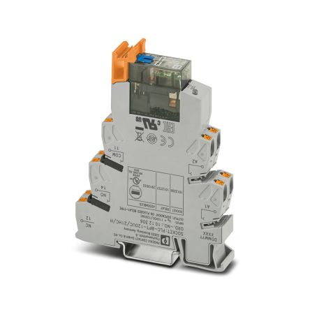 Phoenix Contact Relay Module, DIN Rail Mount, 120/110V ac/dc Coil, SPDT, 10mA Load [2910533]; 270-9487