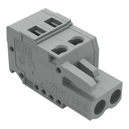 WAGO 231 Series PCB Terminal, 2-Contact, 5mm Pitch, Cable Mount, 1-Row, Cage Clamp Termination [231-102/026-000]; 271-0214