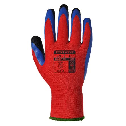 Portwest Purple Latex Extra Grip Gloves, Size 10, Latex Coating [A175RBRXL]; 271-8850