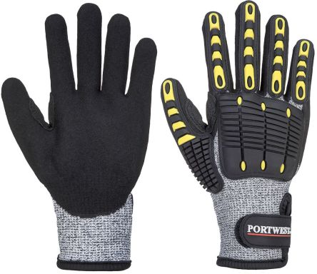 Portwest Grey Elastane Impact Protection Gloves, Size 9, Nitrile Foam Coating [A722G8RL]; 271-8870