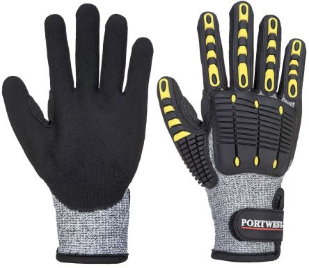 Portwest Grey Elastane Impact Protection Gloves, Size 8, Nitrile Foam Coating [A722G8RM]; 271-8871