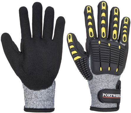 Portwest Grey Elastane Impact Protection Gloves, Size 10, Nitrile Foam Coating [A722G8RXL]; 271-8872