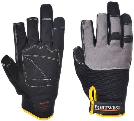 Portwest Grey Mechanic Gloves, Size 10 [A740BKRXL]; 271-8873