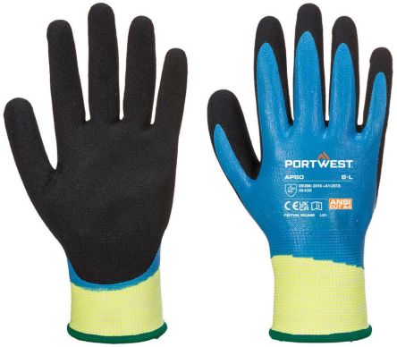 Portwest Blue Nitrile Cut Resistant Gloves, Size 9, Nitrile Coating [AP50B8RL]; 271-8880