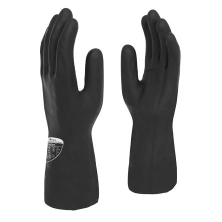 Polyco Healthline Black Latex Work Gloves, Size 6, Latex Coating [515]; 272-3403