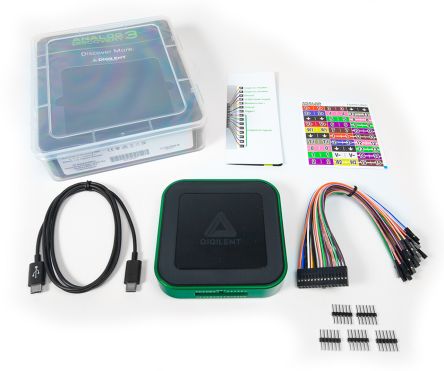 Digilent 410-415 Analog Discovery 3 Series, 30MHz Portable Oscilloscope, 2 Analogue Channels, 2 Digital Channels [410-415]; 272-8596