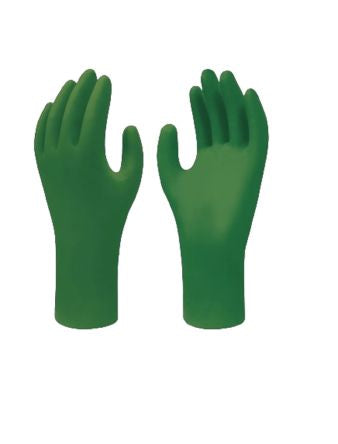 Showa 6110PF Green Powder-Free Nitrile Disposable Gloves, Size XXL, Food Safe, 100 per Pack [SHO6110]; 273-1387