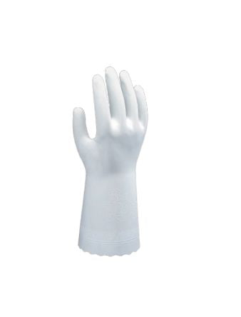 Showa BO700R White PVC Chemical Resistant Work Gloves, Size L, PVC Coating [SHO700]; 273-1393