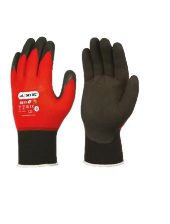 Showa Skytec Beta 1 Black/Red Nylon, Spandex Abrasion Resistant Work Gloves, Size 7, Nitrile Foam Coating [SKY50]; 273-1409