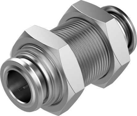 Festo NPQR Series Bulkhead, Push In 10 mm to Push In 10 mm, Tube-to-Tube Connection Style, 8085732 [NPQR-H-Q10-E]; 273-7076
