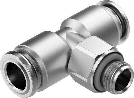 Festo NPQR Series T Fitting, G 1/2 Male to 12 mm, Threaded-to-Tube Connection Style, 8099102 [NPQR-T-G12-Q12]; 273-7102
