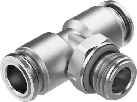 Festo NPQR Series T Fitting, G 1/4 Male to 8 mm, Threaded-to-Tube Connection Style, 8085694 [NPQR-T-G14-Q8]; 273-7105