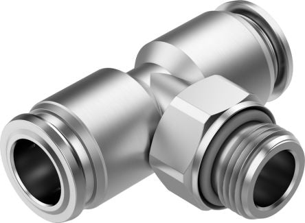 Festo NPQR Series T Fitting, G 1/8 Male to 8 mm, Threaded-to-Tube Connection Style, 8085693 [NPQR-T-G18-Q8]; 273-7107