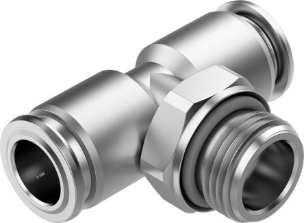 Festo NPQR Series T Fitting, G 3/8 Male to 10 mm, Threaded-to-Tube Connection Style, 8085695 [NPQR-T-G38-Q10]; 273-7108