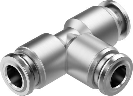 Festo NPQR Series T Fitting, Push In 6 mm to Push In 6 mm, Tube-to-Tube Connection Style, 8085717 [NPQR-T-Q6-E]; 273-7117