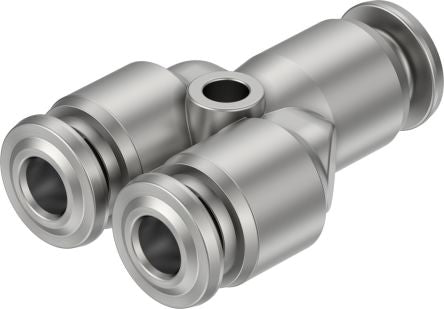 Festo NPQR Series Y Fitting, Push In 4 mm to Push In 4 mm, Tube-to-Tube Connection Style, 8085723 [NPQR-Y-Q4-E]; 273-7122
