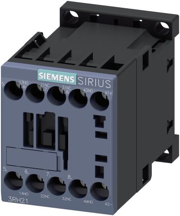 Siemens SIRIUS 3RH2 Contactor Relay, 80 V dc Coil, 4-Pole, 10 A, 2NO + 2NC, 690 V ac [3RH2122-1BE80]; 275-3911
