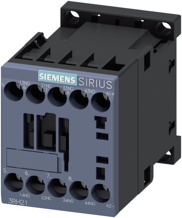 Siemens SIRIUS 3RH2 Contactor Relay, 12 V dc Coil, 4-Pole, 10 A, 3NO + 1NC, 690 V ac [3RH2131-1BA40]; 275-3980