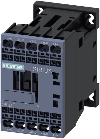 Siemens SIRIUS 3RH2 Contactor Relay, 24 V dc Coil, 4-Pole, 10 A, 3NO + 1NC, 690 V ac [3RH2131-2MB40-0KT0]; 275-4009