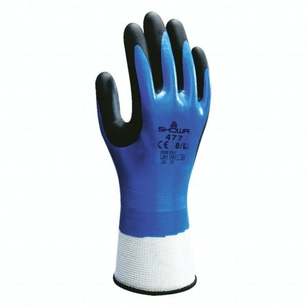 Showa 477 Blue Nylon, Polyester Cold Resistant Work Gloves, Size 10, Nitrile Foam Coating [SHO4775]; 275-5688