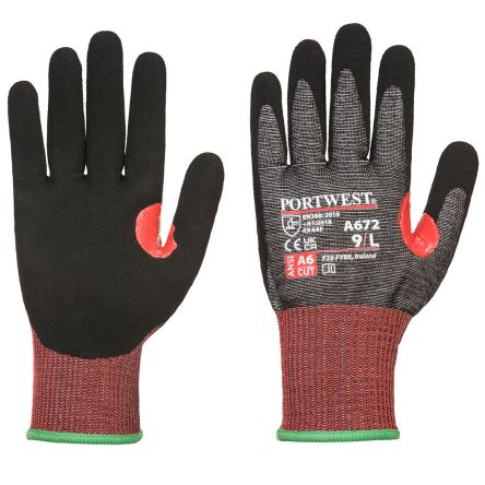 Portwest Nitrile Cut Resistant Gloves, Size 10, Nitrile Foam Coating [A672K8RXL]; 275-5869