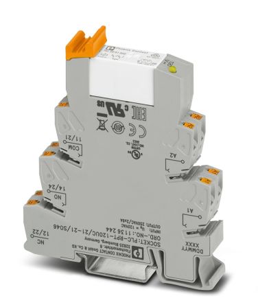 Phoenix Contact Relay Module, DIN Rail Mount, 110V dc Coil, DPDT, 7mA Load [1136244]; 277-8631