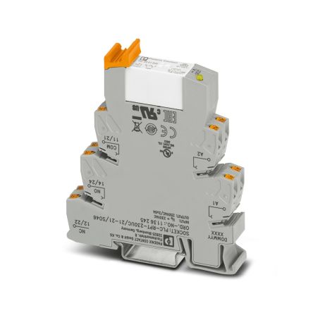 Phoenix Contact Relay Module, DIN Rail Mount, 110V dc Coil, DPDT, 10mA Load [1136245]; 277-8633