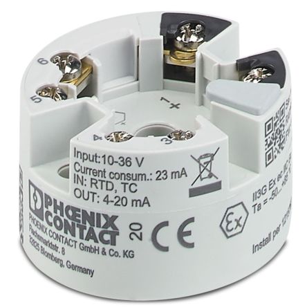 Phoenix Contact MCR Temperature Transmitter Temperature Input, 36 V dc [1145210]; 277-8645
