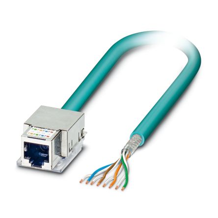 Phoenix ContactVS, 2m Cat6, Light Blue RJ45 to Female Unterminated, Shielded, Unterminated Polyurethane Sheath [1415429]; 277-8661
