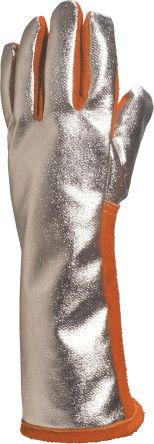 Delta Plus TERK400 Orange Leather Heat Resistant Gloves, Size 10, Aluminised Brontoguard Leather Coating [TERK40010]; 277-9693