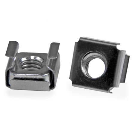 StarTech.com CABCA Series Cage Nut for Use with Rack Mounting Hardware, M6mm Thread, 100 Piece(s), 0.5 x 0.4 x 0.5in [CABCAGENTS62]; 280-4536