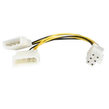 StarTech.com 4 Way Male LP4 to 6 Way Female PCIe Wire to Board Cable, 152.4mm [LP4PCIEXADAP]; 280-4641