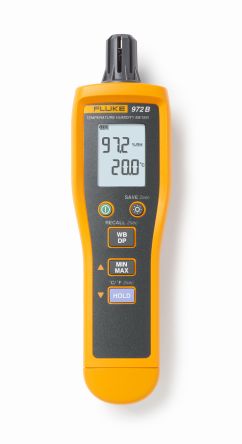 Fluke 972B Data Logging Air Quality Meter for Humidity, Temperature, +100°C Max, 99.9%RH Max, Battery-Powered [FLUKE-972B]; 280-7628
