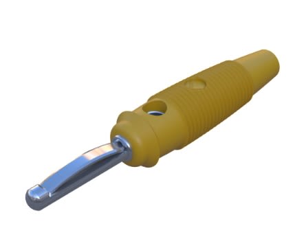 Hirschmann Test & Measurement Yellow Male Banana Connector, 4 mm Connector, Solder Termination, 30A, 60V dc, Nickel [930061103]; 280-8736