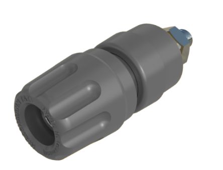 Hirschmann Test & Measurement 35A, Grey Binding Post With Brass Contacts and Nickel Plated - 8mm Hole Diameter [930103106]; 280-8750