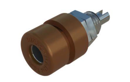 Hirschmann Test & Measurement Brown Female Banana Connector, 4 mm Connector, M6 Thread, Solder Termination, 32A, 60V [930166105]; 280-8755