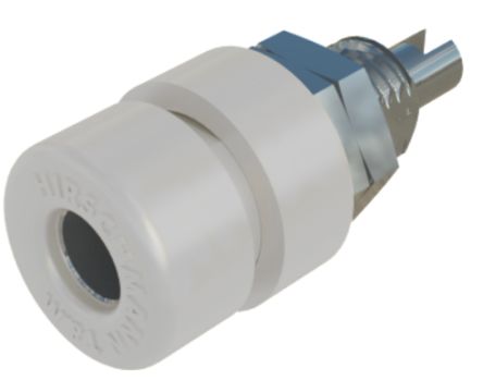 Hirschmann Test & Measurement White Female Banana Connector, 4 mm Connector, M6 Thread, Solder Termination, 32A, 60V [930166107]; 280-8759