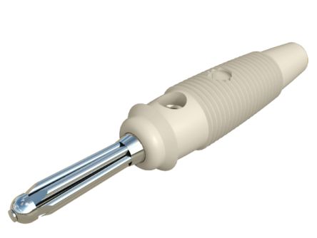 Hirschmann Test & Measurement White Male Banana Connector, 4 mm Connector, Screw Termination, 16A, 60V dc, Nickel [930726107]; 280-8786