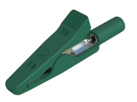 Hirschmann Test & Measurement Crocodile Clip 2 mm Crocodile Clip Connection, Bronze Contact, 8A, Green [973584104]; 280-9061