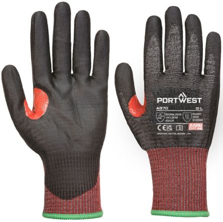 Portwest Hand Protection Polyurethane Cut Resistant Gloves, Size 11, Polyurethane Coating [A6702XL]; 282-3167