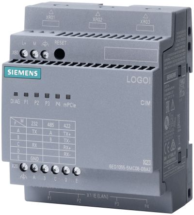 Siemens 6ED1055 Series Interface Module for Use with LOGO 8 ModbusRTU [6ED1055-5MC08-0BA2]; 282-3522