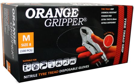 Orange Grip Ultra Nitrile Gloves Box 100 [K51E-7181-08]; 283-0812